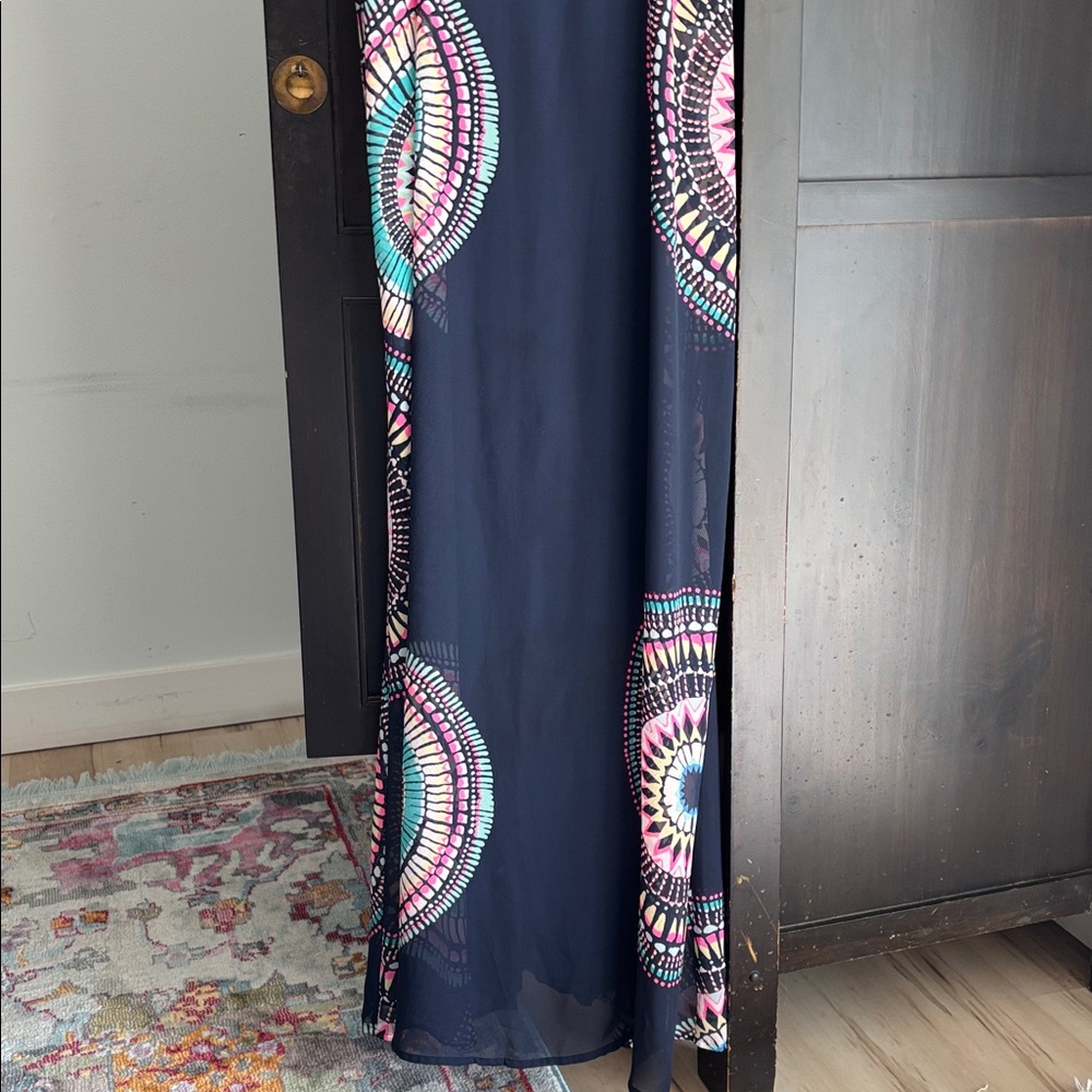 Old Navy lined Blue Spaghetti Strap Dress with Colorful Accents - Picture 5 of 6